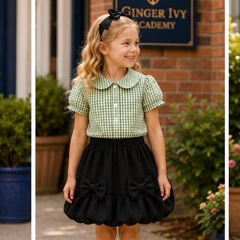 Ginger Ivy COLLINS CHECK Classic Check gingham SHIRT blouse for school
