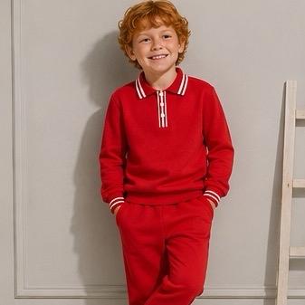 Ginger Ivy: GRAYSON smart boys tracksuit polo long sleeeve top and joggers