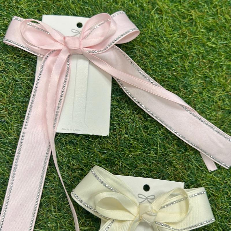 Ginger Ivy: Ribbon diamonte trimmed hair bow
