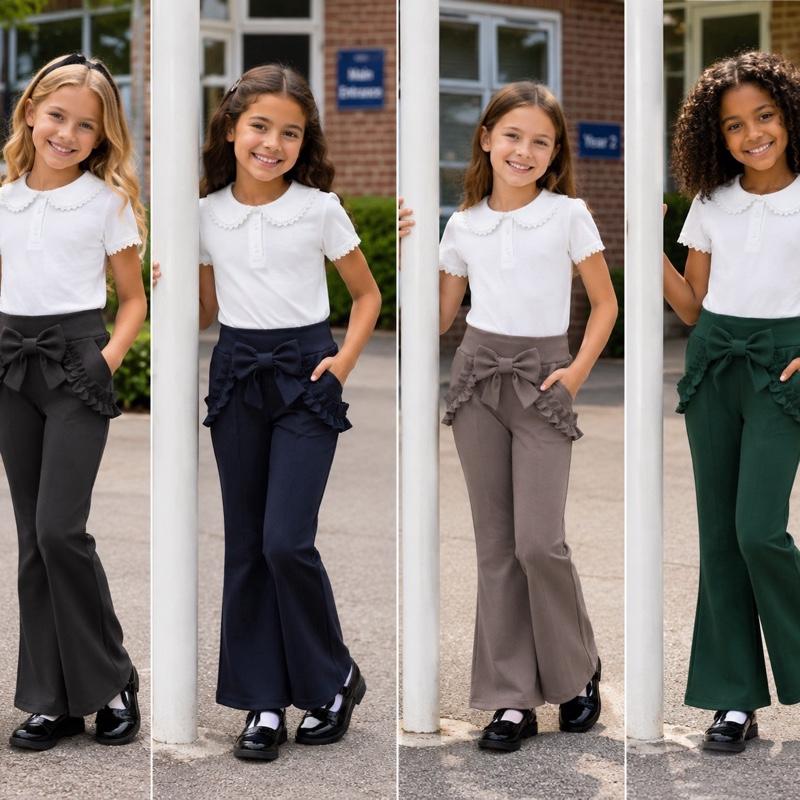 Ginger Ivy: SMART FLARES with ruffles and feature bow