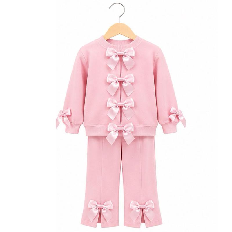 Ginger Ivy: HAZEL satin bows loungewear tracksuit by AKKON brand 2-8 years
