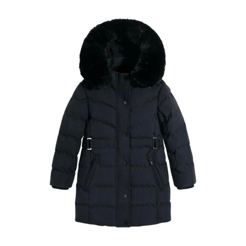 Ginger Ivy: ULTRA Coat detachable faux fur trim hood long in the body winter warm coat (KC02)