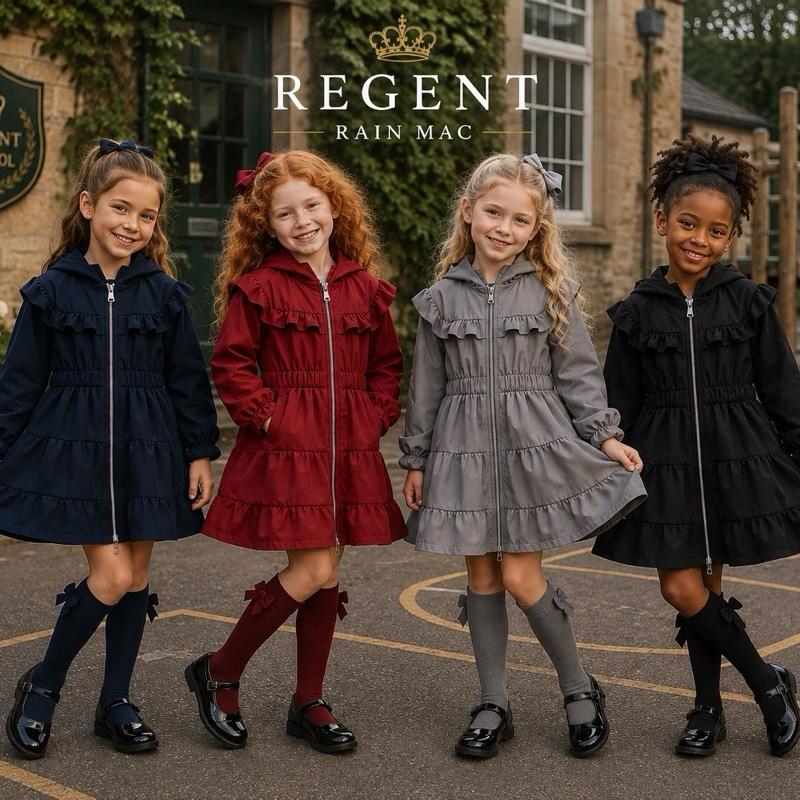 GINGER IVY: REGENT Mac Stylish Hooded lightweight jacket mac for girls