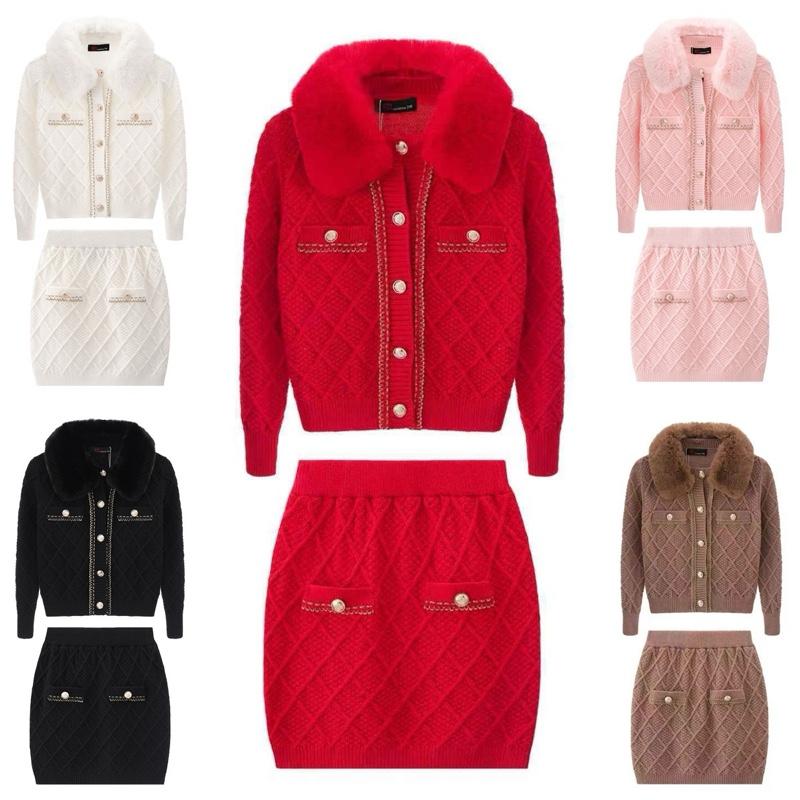 Ginger Ivy: JACKIE cardigan with faux fur collar and skirt suit Kids outfit 2-12 years (4244)