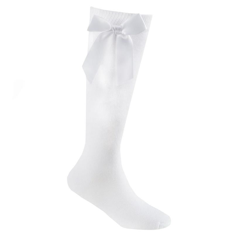 Ginger Ivy RIBBON Satin Bow Socks Ideal for School Wear in White Black Navy & Grey Colors Perfect for Uniforms