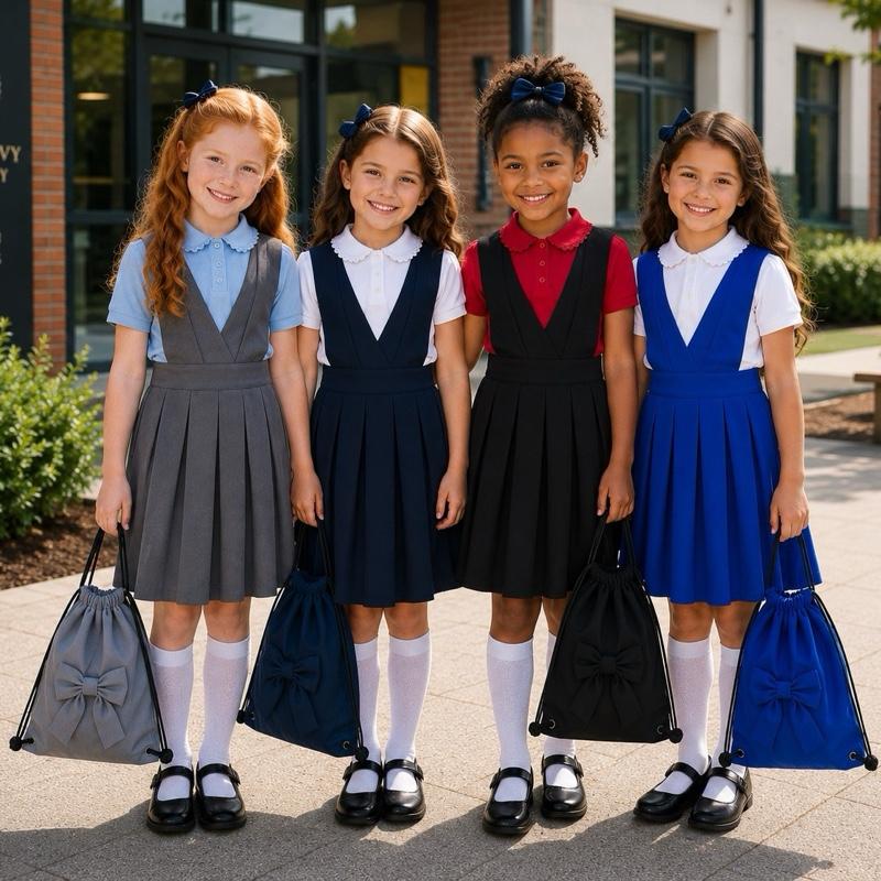 Ginger Ivy: CORNWALL crossover pinafore pleated skirt dress for school 4-14 years