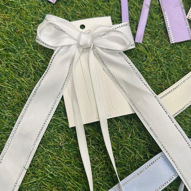 Ginger Ivy: Ribbon diamonte trimmed hair bow
