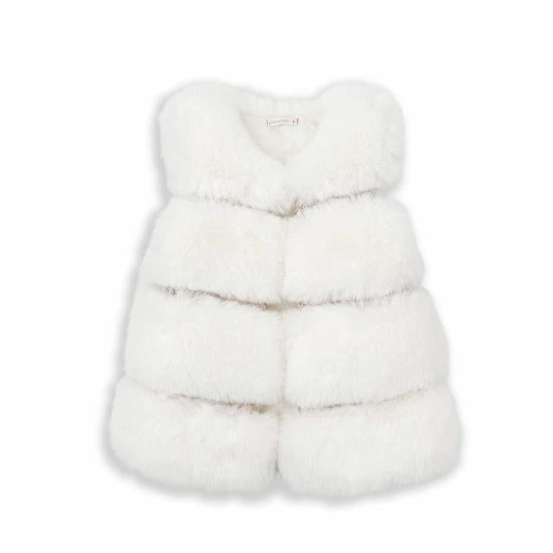 Ginger Ivy: LUXE Faux Fur with sequin panels Gilet with  for Girls - Soft, Stylish, Timeless Design