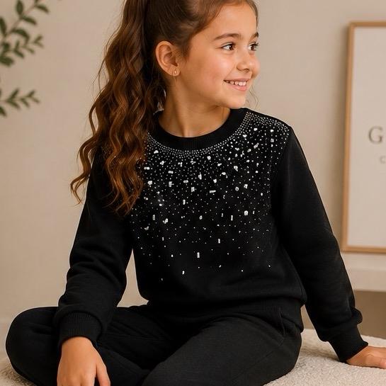 Ginger Ivy: TWINKLE diamonte scattered jumper and joggers tracksuit