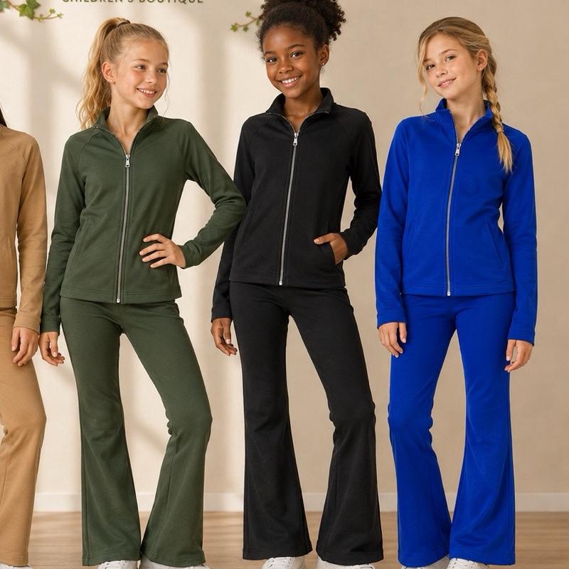 Ginger Ivy: FELICITY FLARE FASHION GYM SET with feature zip design Girls upto age 14