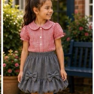 Ginger Ivy COLLINS CHECK Classic Check gingham SHIRT blouse for school