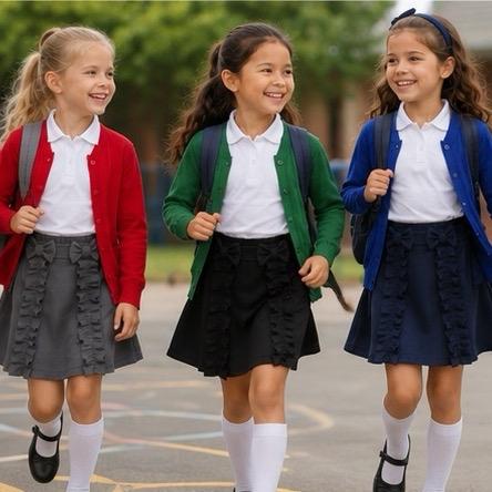 Ginger Ivy CAMBRIDGE SKORT with Ruffles and Bow - Looks Like a Skirt with Short Design for Girls