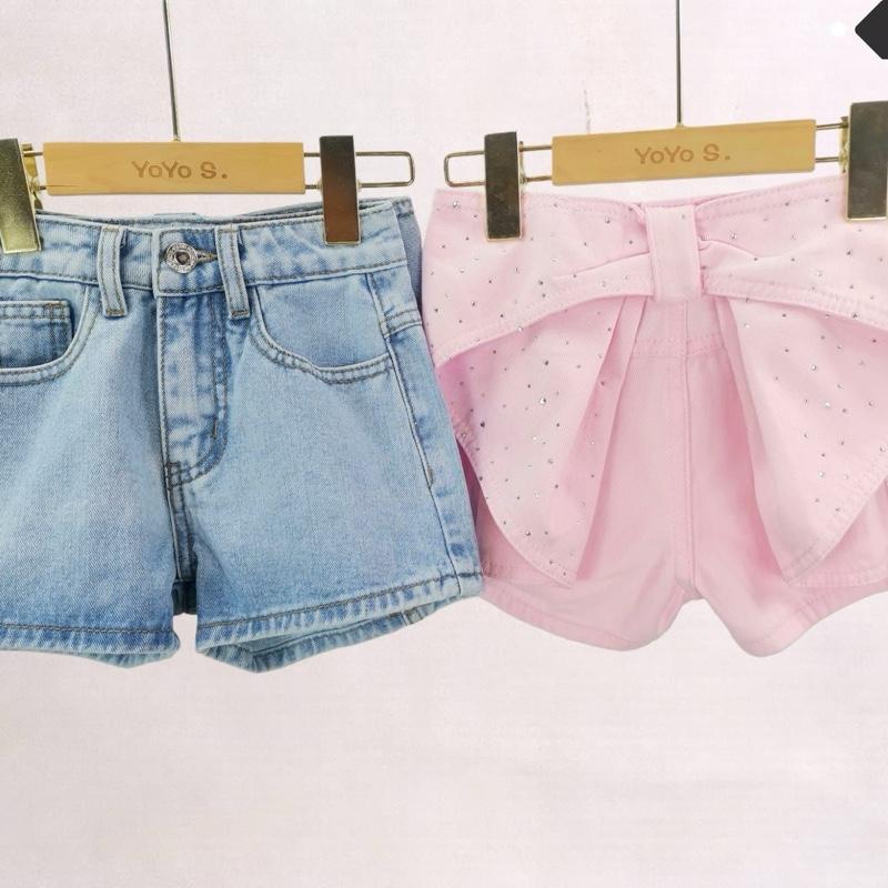 Ginger Ivy BOW Diamonte Feature Classic Fashion Denim Shorts for Girls 4-14 Years Old