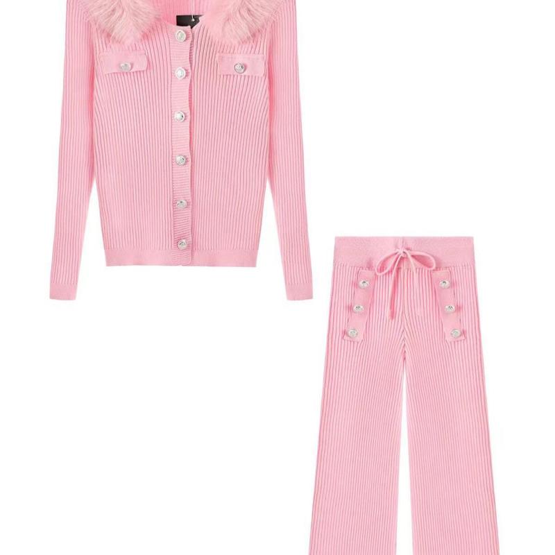 Ginger Ivy: ALEXIS knitted premium cardigan and trousers suit with faux fur collar 3-14 years