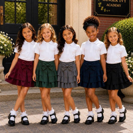 Ginger Ivy:  School SAINT Ruffled Short  - Perfect for Academic Wear