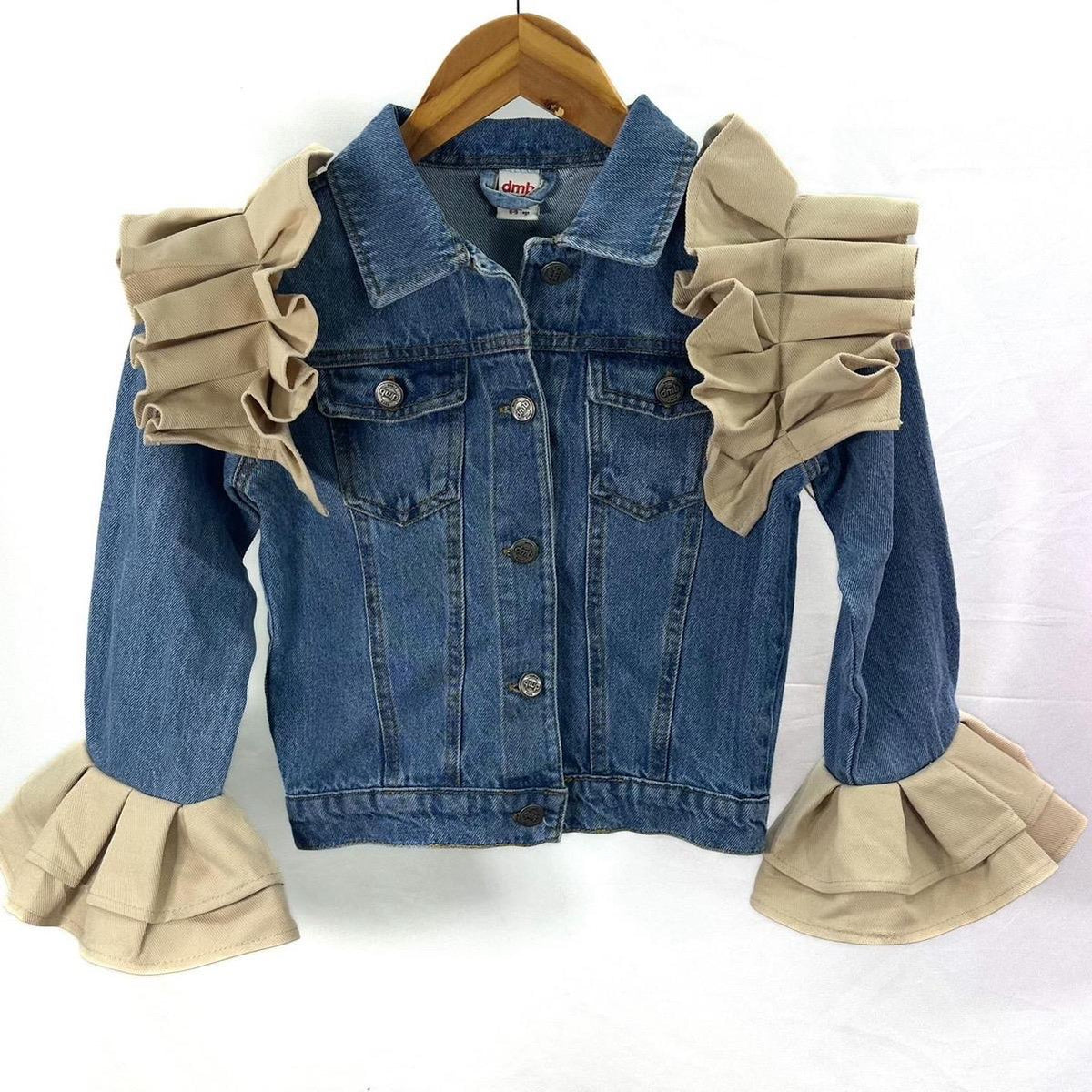 Ginger Ivy “Extreme” Denim jacket with ruffles for girls beautiful kids girl clothes