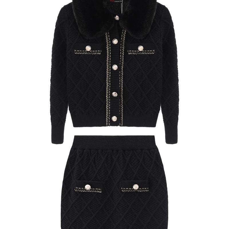 Ginger Ivy: JACKIE cardigan with faux fur collar and skirt suit Kids outfit 2-12 years (4244)