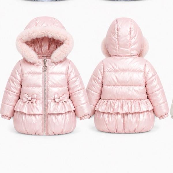 Ginger Ivy: CHERISH  infant baby Quilted Jacket with Hood in Pastel Colors - Soft & Cozy for Little Ones 12-36 Months