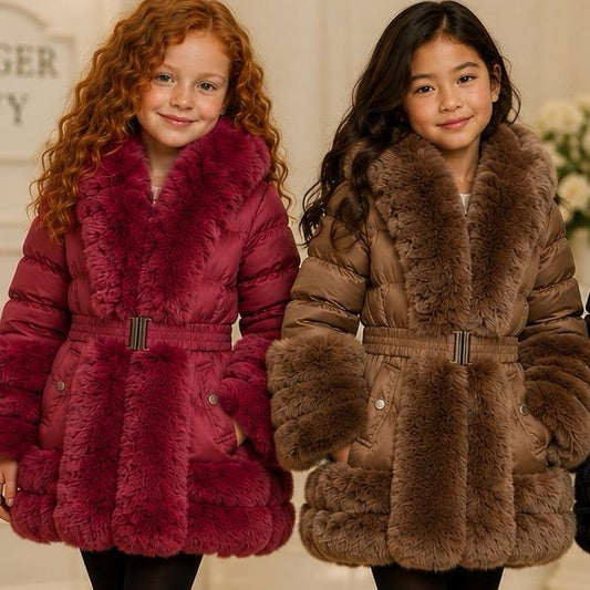 Ginger Ivy: Ultimate Faux Fur Padded Kids Coat - Stylish & Cozy Winter Wear with Pockets for Infants to Juniors - Six Color Options