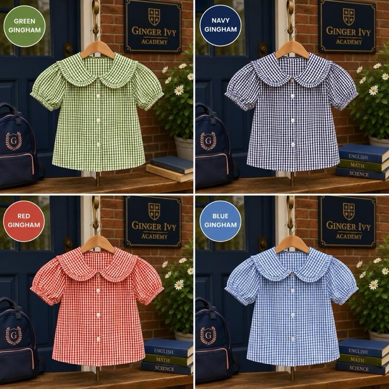 Ginger Ivy COLLINS CHECK Classic Check gingham SHIRT blouse for school