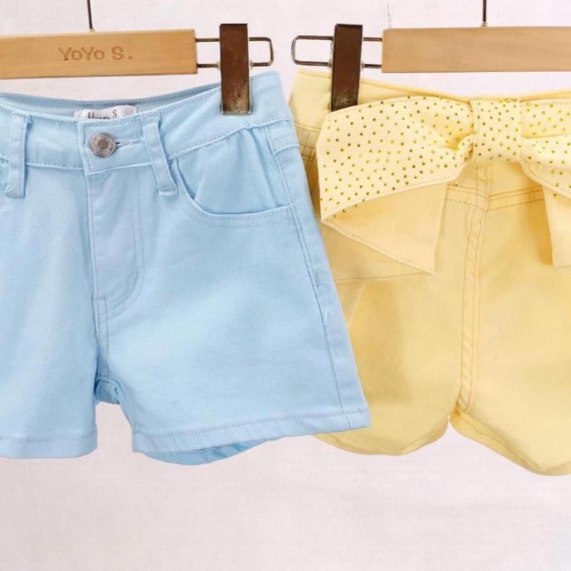 Ginger Ivy BOW Diamonte Feature Classic Fashion Denim Shorts for Girls 4-14 Years Old