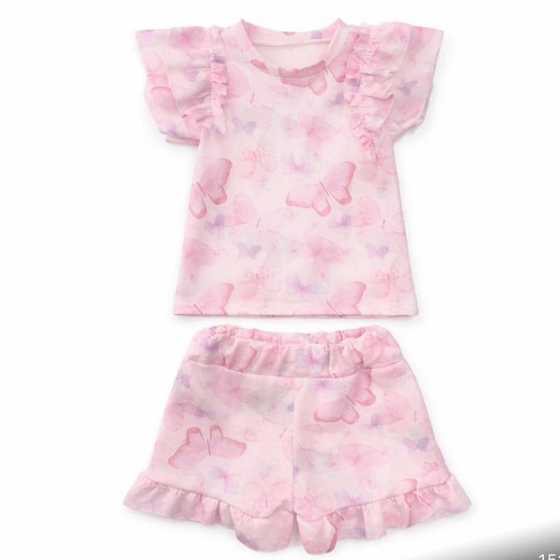 Ginger Ivy Children's Boutique CLAIM two piece outfit in soft seasonal colours for age 1-14 years spring summer vibrant shorts set