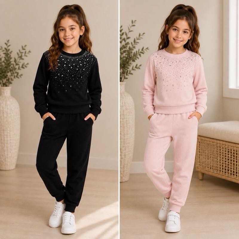 Ginger Ivy: TWINKLE diamonte scattered jumper and joggers tracksuit