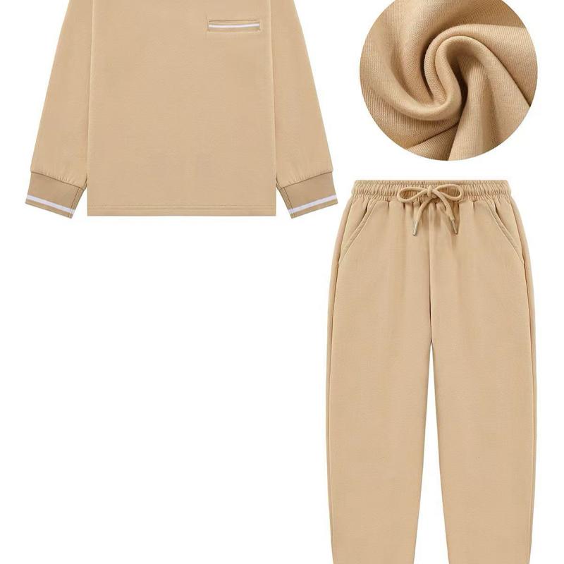 Ginger Ivy OWEN Round Neck Contrasting Feature White Highlight Top & Smart Joggers for Kids