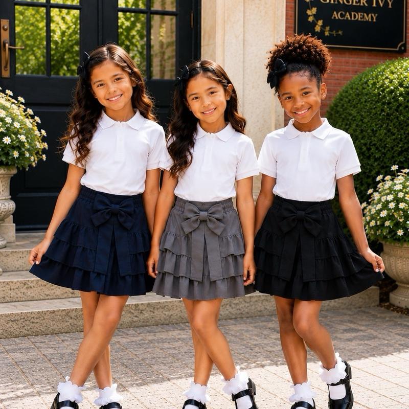 Ginger Ivy:  School SAINT Ruffled Short  - Perfect for Academic Wear