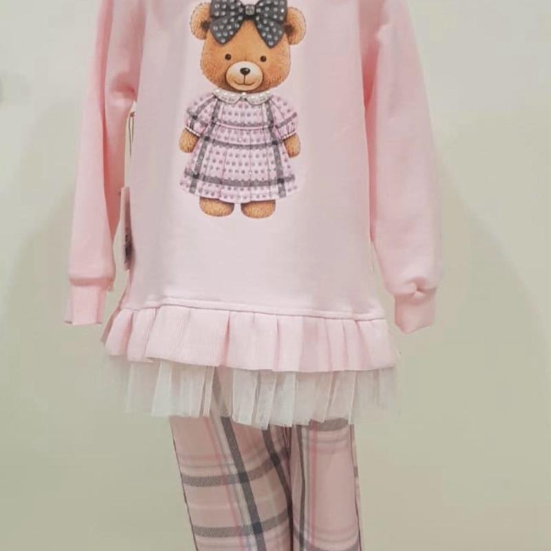 Ginger Ivy: THEODORA Teddy  tunic top with check leggings to match