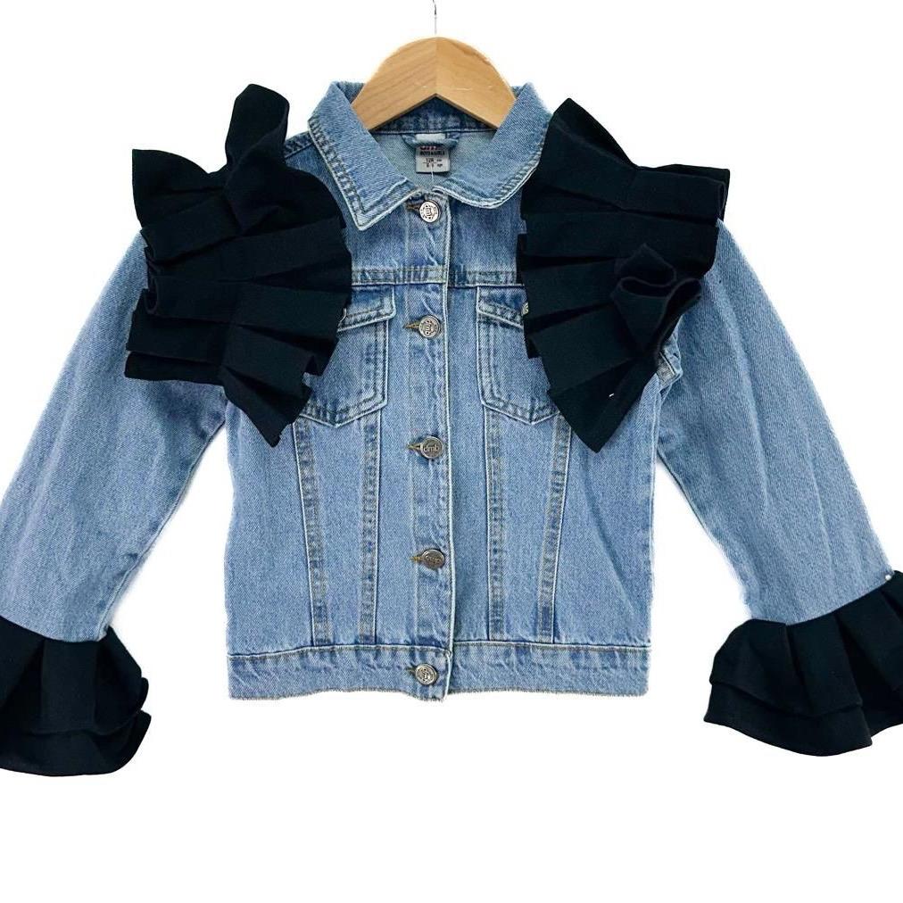 Ginger Ivy “Extreme” Denim jacket with ruffles for girls beautiful kids girl clothes