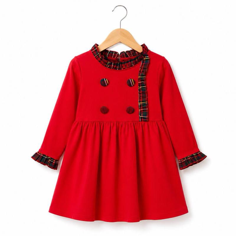 Ginger Ivy: EDINBURGH Classic  dress with tartan trim detailing and feature buttons