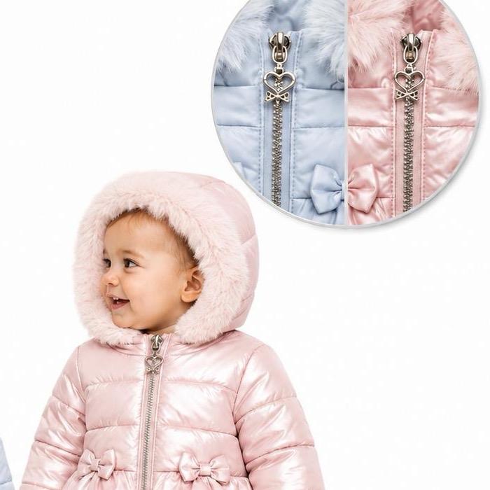 Ginger Ivy: CHERISH  infant baby Quilted Jacket with Hood in Pastel Colors - Soft & Cozy for Little Ones 12-36 Months