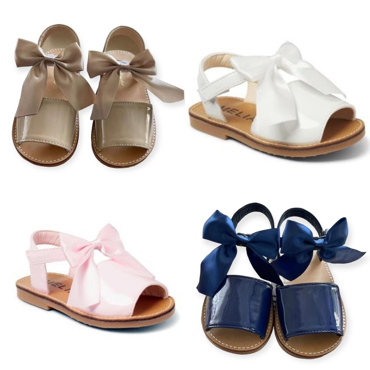 GingerIvy Martina satin bow summer sandals with Velcro strap true to size