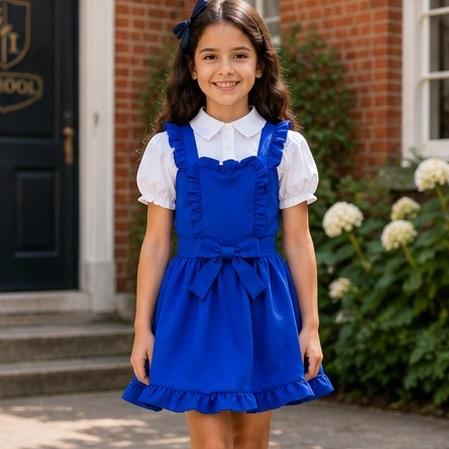Ginger Ivy Academy Shirt and Pinafore Two Piece Set School Dress - Versatile & Practical for Everyday Wear and School Events
