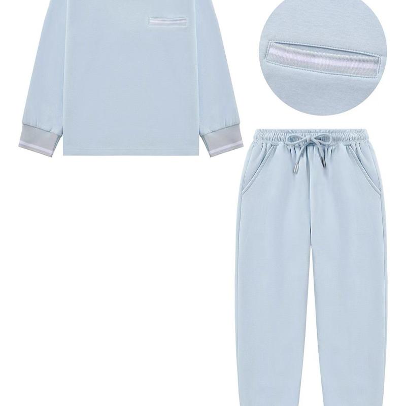 Ginger Ivy OWEN Round Neck Contrasting Feature White Highlight Top & Smart Joggers for Kids