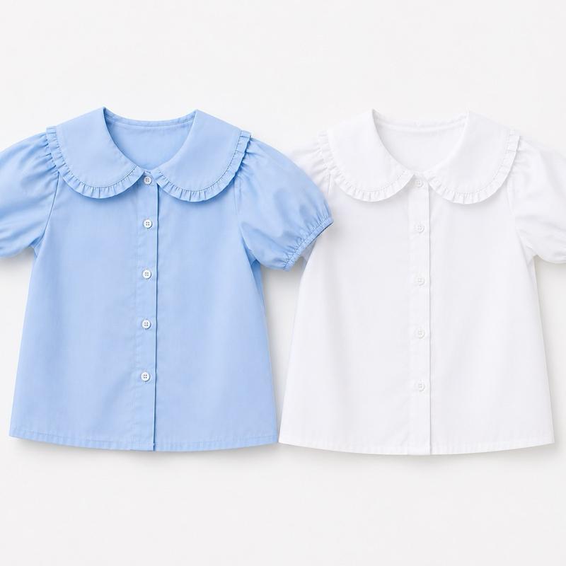 Ginger Ivy: KENSINGTON BLOUSE with Peter Pan pleated trim collar 4-12 years