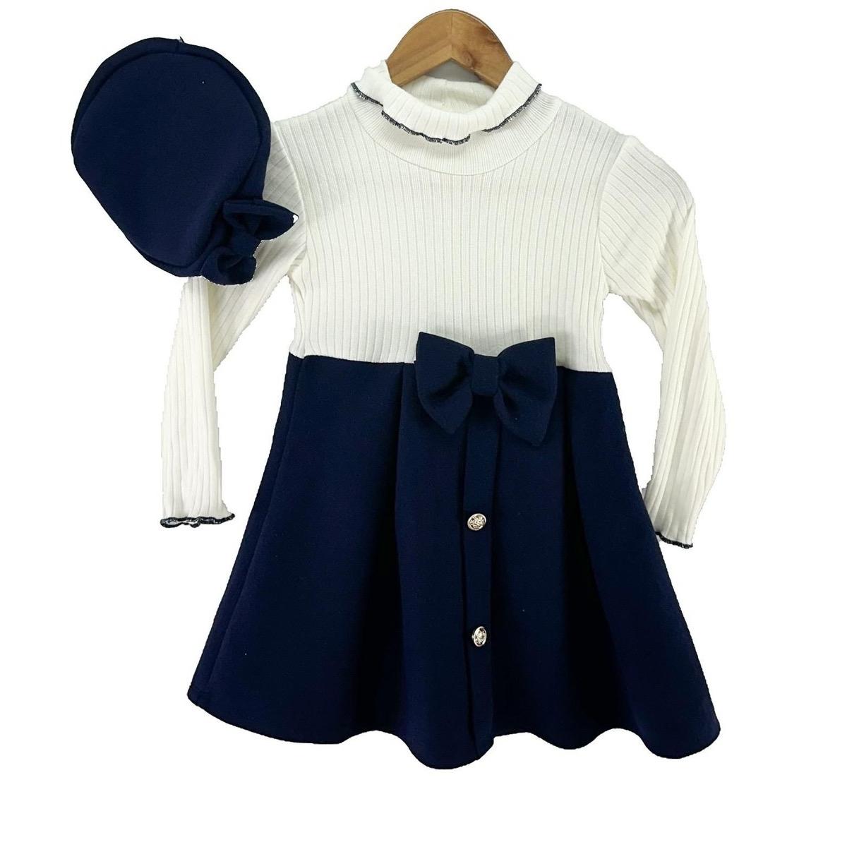 Ginger Ivy: HATTIE dress with matching hat classic styles with feature bow and buttons infant to junior sizes