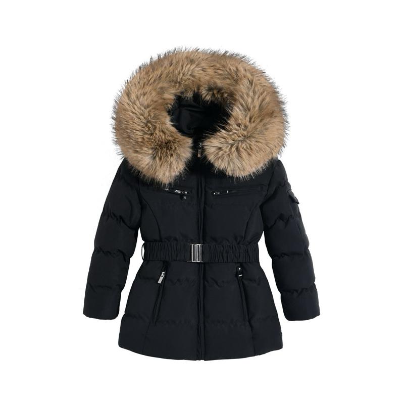 Ginger Ivy: Legacy large faux fur trim hooded coat for girls age 4-14 years