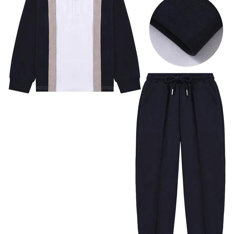 Ginger Ivy HUDSON Contrasting Polo Collar Long Sleeve Top & Smart Joggers for Boys - Stylish & Comfortable