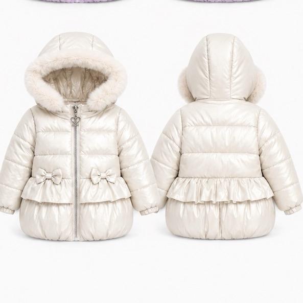 Ginger Ivy: CHERISH  infant baby Quilted Jacket with Hood in Pastel Colors - Soft & Cozy for Little Ones 12-36 Months