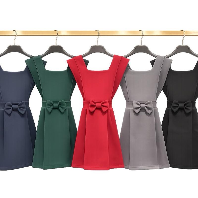 Ginger Ivy: BALMORAL Bow pinafore crossover back school dress 4-12 years