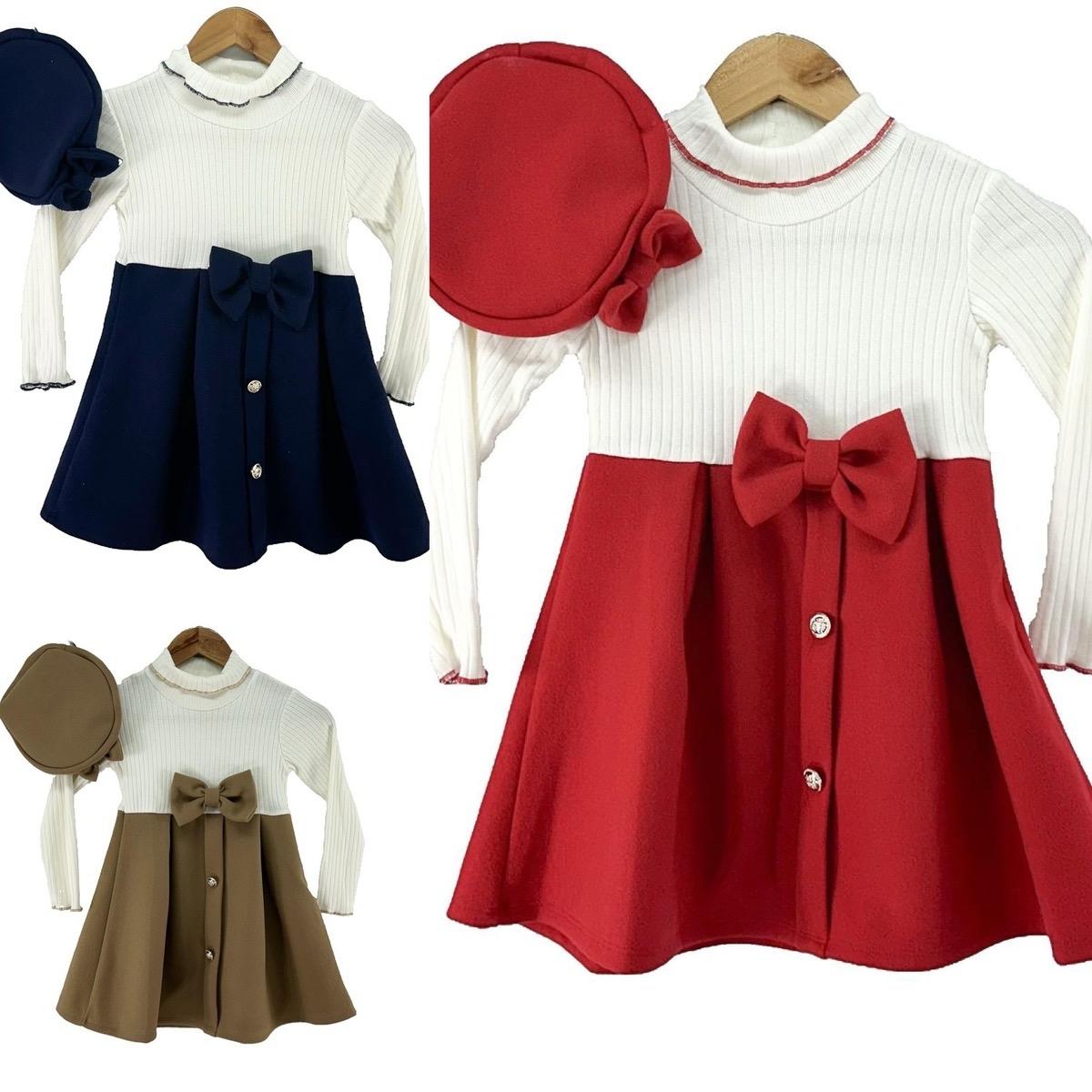 Ginger Ivy: HATTIE dress with matching hat classic styles with feature bow and buttons infant to junior sizes