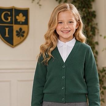 Ginger Ivy: HENLEY smart soft button front school cardigan