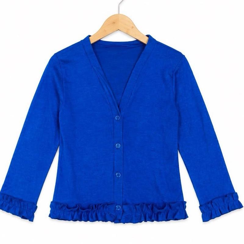 Ginger Ivy CHELSEA Cardigan with Ruffles Feature Trim and Cuff in Soft Cosy Fabric for School Uniform 2-12 Years