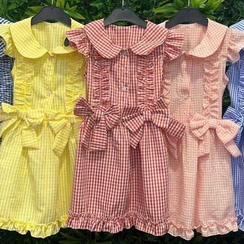 Ginger Ivy: CHECKED Classic ruffles and bows school dress