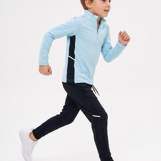 Ginger Ivy: RACER sportswear fashion quarter zip top and joggers with contrasting color panels