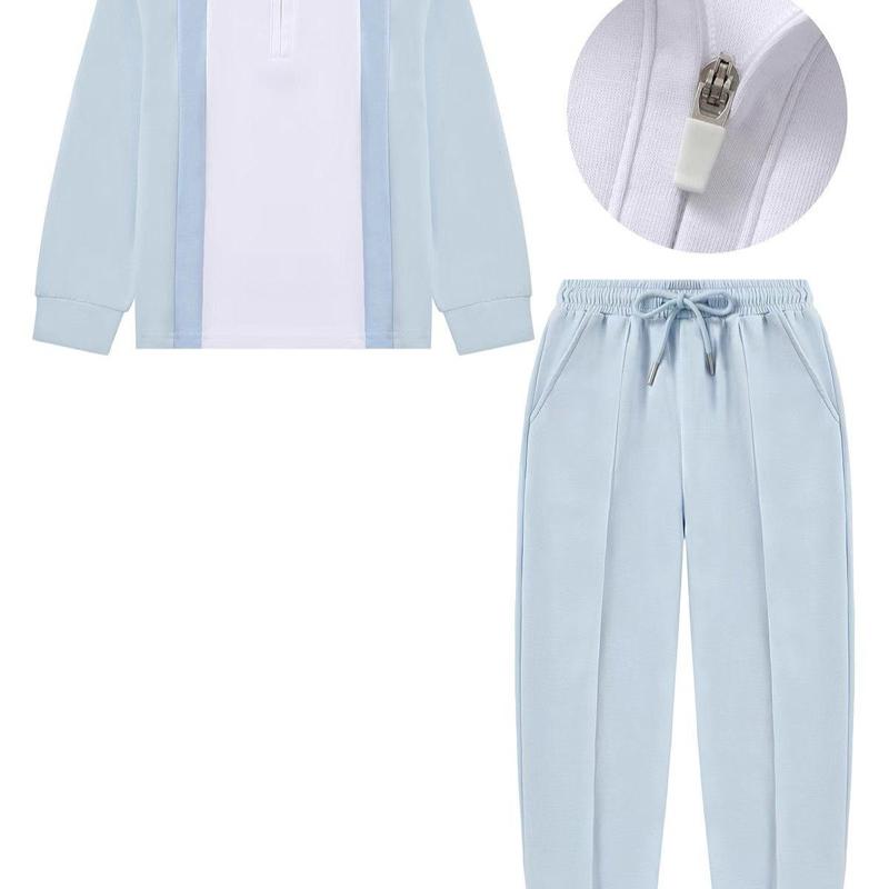 Ginger Ivy HUDSON Contrasting Polo Collar Long Sleeve Top & Smart Joggers for Boys - Stylish & Comfortable