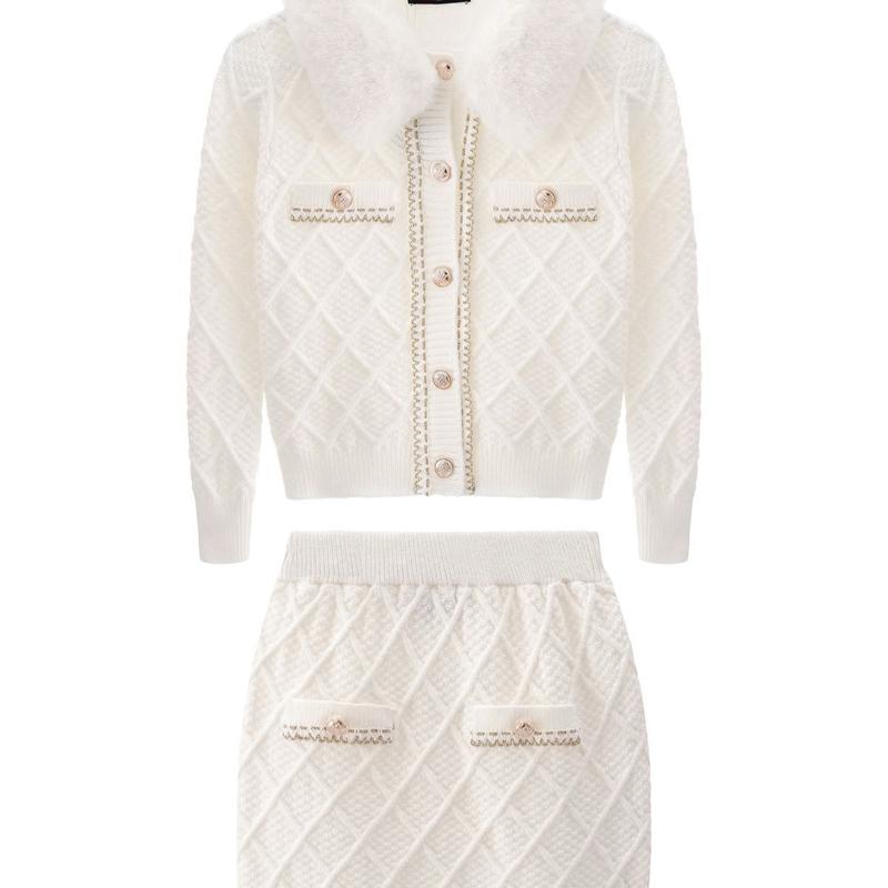 Ginger Ivy: JACKIE cardigan with faux fur collar and skirt suit Kids outfit 2-12 years (4244)