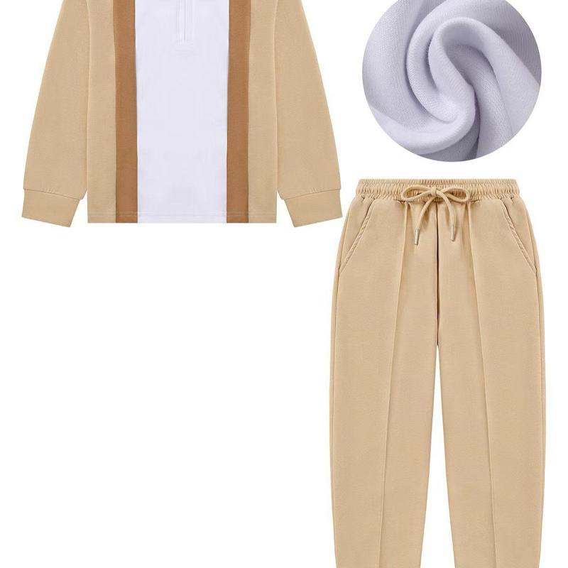 Ginger Ivy HUDSON Contrasting Polo Collar Long Sleeve Top & Smart Joggers for Boys - Stylish & Comfortable